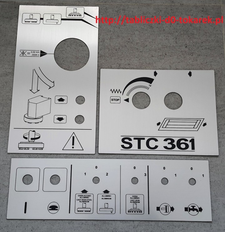 Szlifierka STC 361 Tabliczki Tabliczka Tabela